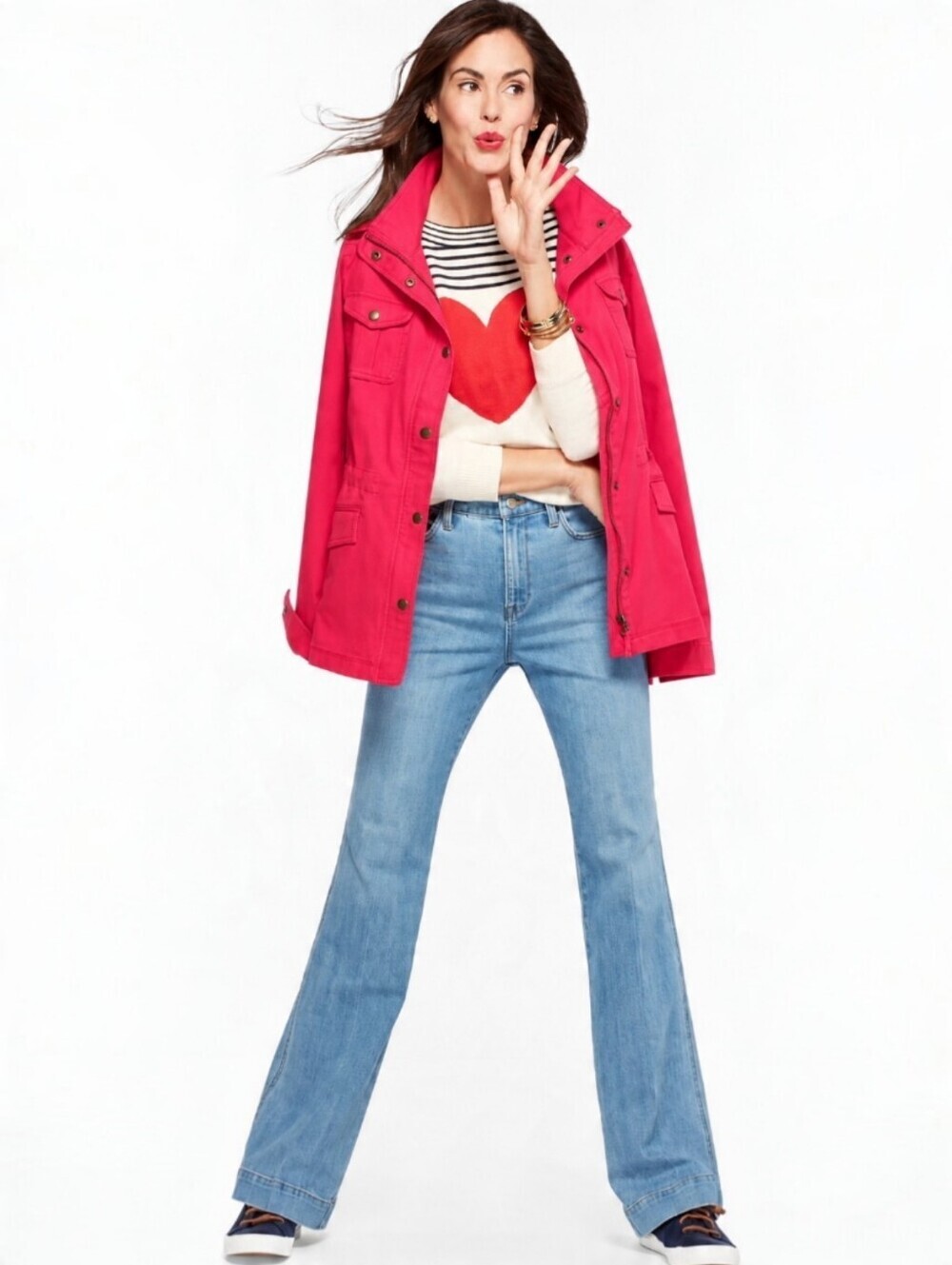 Talbots Safari Twill Jacket, PL, Coral Pink, NWT, Classic Preppy Utility Coastal